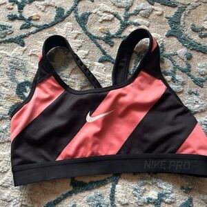 Nike Pro pink & black sports bra size small